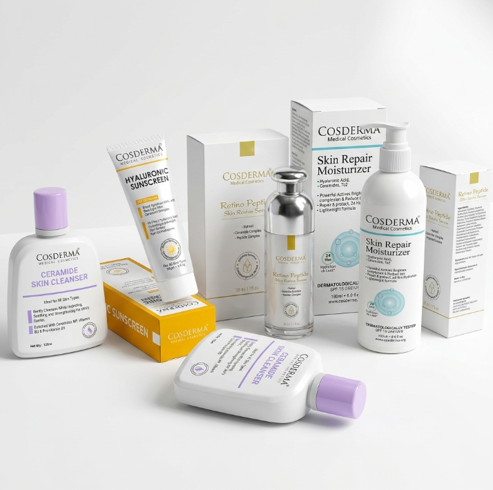 Cosderma Retinol Peptide Anti-Aging Kit – Complete 4-Step Wrinkle Repair & Skin Renewal Routine