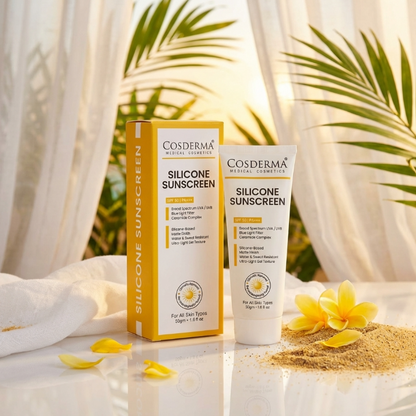 Cosderma Silicone Sunscreen – Broad Spectrum UV & Blue Light Shield with Ceramides | Matte, Water-Resistant, Ultra-Light Gel Formula