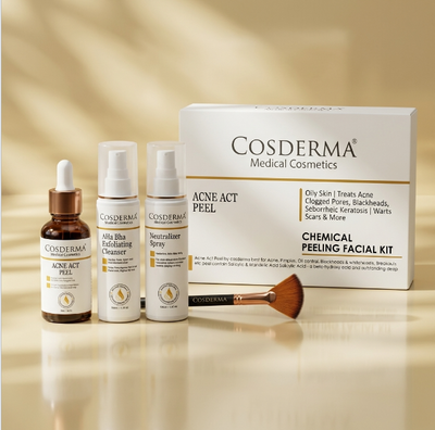 Cosderma Acne Act Peel for Oily Skin | Treats Acne, Clogged Pores, Blackheads, Seborrheic Keratosis, and Scars | Chemical Peeling Facial Kit