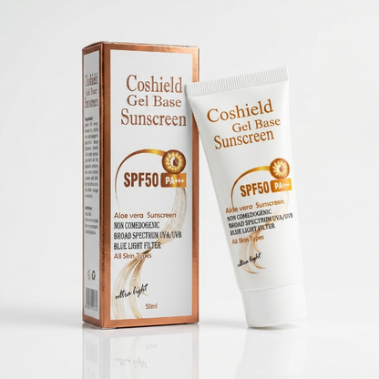 Coshield Gel Base Sunscreen SPF50 PA+++ | Aloe Vera, Non-Comedogenic, Ultra-Light Formula