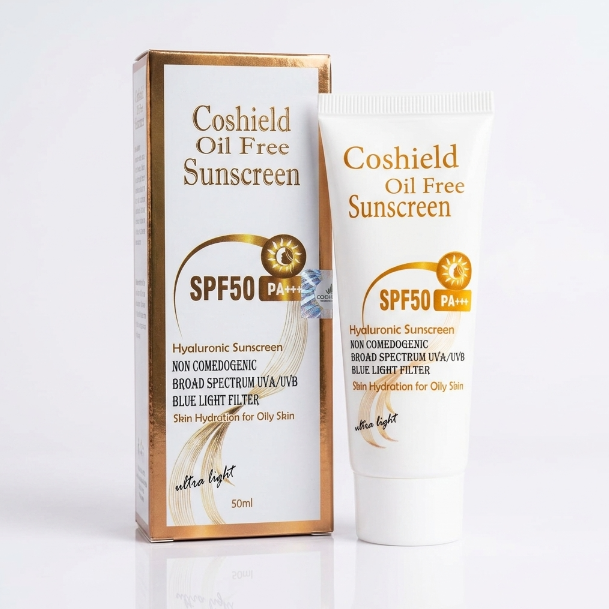 Coshield Oil-Free Sunscreen SPF50 PA+++ | Hyaluronic Acid, Non-Comedogenic, Ultra-Light Formula for Oily Skin