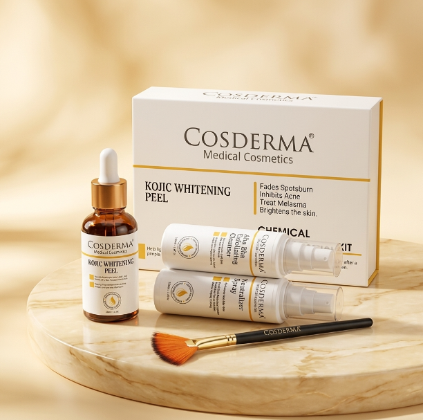Cosderma Kojic Whitening Peel - Brighten & Even Skin Tone | Chemical Peeling Facial Kit