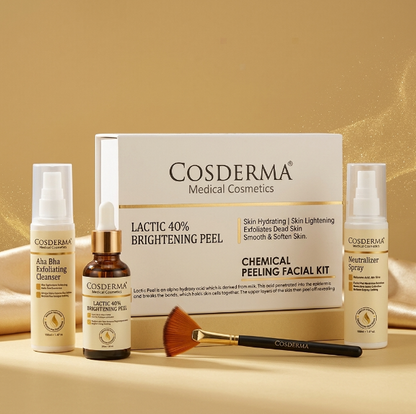 Cosderma Lactic 40% Brightening Peel - Rejuvenate & Brighten Your Skin | Chemical Peeling Facial Kit