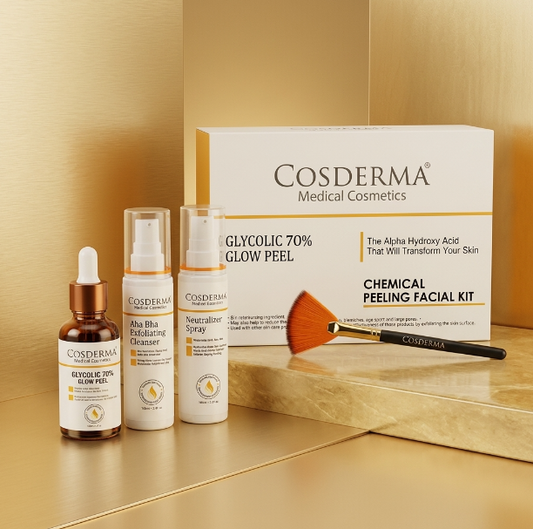 Cosderma Glycolic 70% Glow Peel - Deep Exfoliation & Skin Renewal | Chemical Peeling Facial Kit