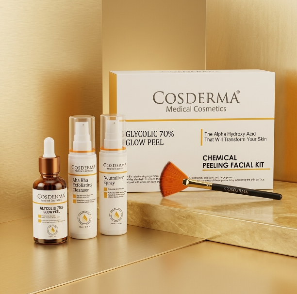 Cosderma Glycolic 70% Glow Peel - Deep Exfoliation & Skin Renewal | Chemical Peeling Facial Kit