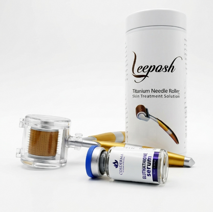 Cosderma Professional Skin Brightening Kit with Leeposh Derma Roller & Glutathione Serum