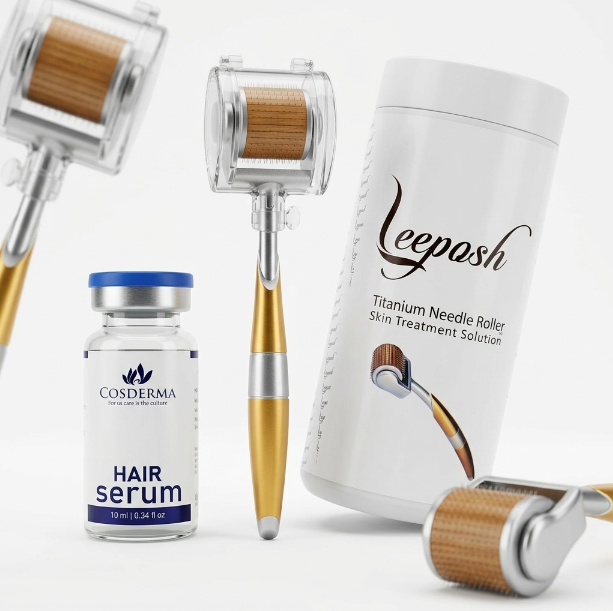 Cosderma Hair Growth Kit with Leeposh Derma Roller & Hair Growth Serum