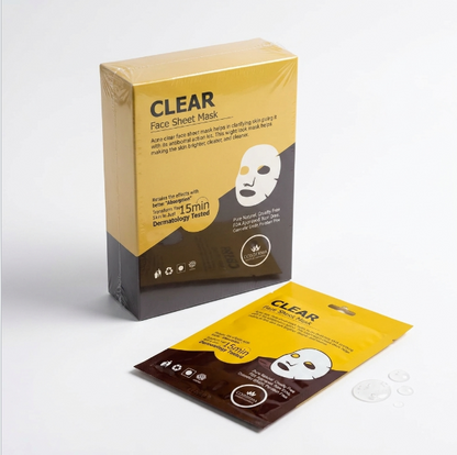 Cosderma Clear Face Sheet Mask - Acne Treatment & Oil Control (Pack of 10)