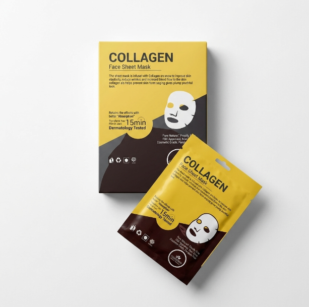 Cosderma Collagen Face Sheet Mask | Anti-Aging & Hydrating Mask (Pack of 10)