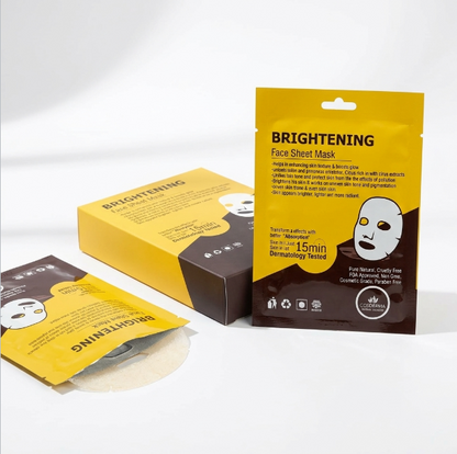 Cosderma Brightening Face Sheet Mask for Unify Skin Tone & Radiant Glow (Pack of 10)