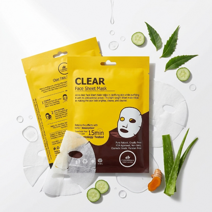 Cosderma Clear Face Sheet Mask - Acne Treatment & Oil Control