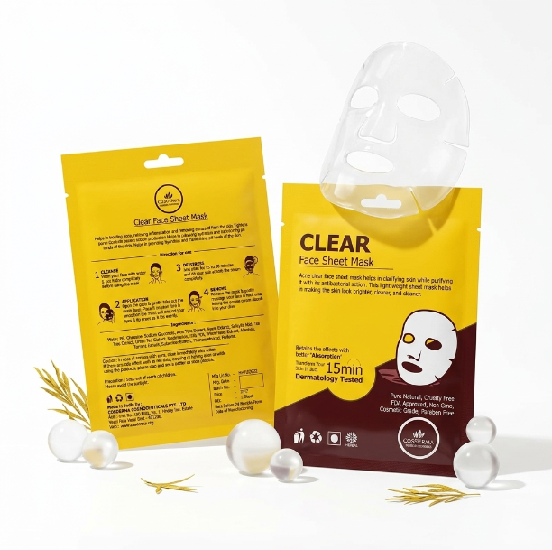 Cosderma Clear Face Sheet Mask - Acne Treatment & Oil Control