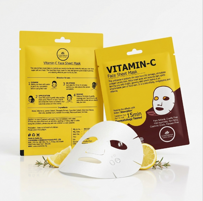 Cosderma Vitamin-C Face Sheet Mask for Hydrating & Brightening