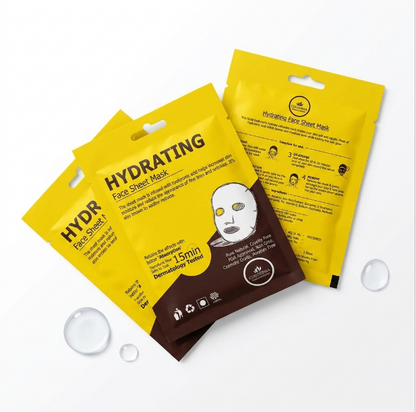 Cosderma Hydrating Face Sheet Mask | Designed for Deep Hydration and Glowing Skin - Ultimate Moisture & Radiance Skin