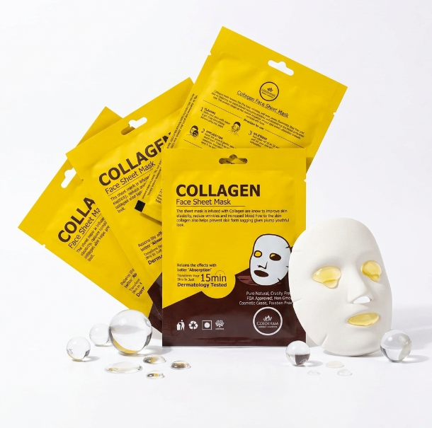 Cosderma Collagen Face Sheet Mask | Anti-Aging & Hydrating Mask