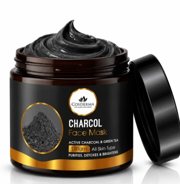 Cosderma Activated Charcoal Face Mask with Green Tea | Purify & Detoxify