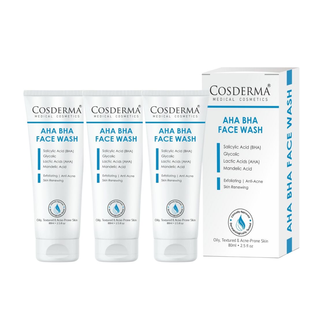 Cosderma AHA BHA Face Wash – Deep Exfoliating & Pore-Cleansing Cleanser for Acne & Dull Skin