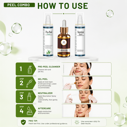 Cosderma Mandelic Peel Combo – Pre Peel Cleanser, Mandelic 25% Gel Peel & Neutralizer Spray for Acne, Pigmentation & Skin Brightening
