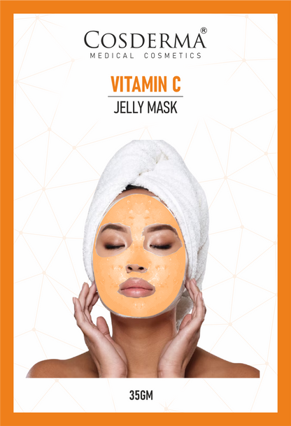 Cosderma Vitamin C Jelly Mask (10 x 35gm) – Brightening, Anti-Pigmentation & Glow Peel-Off Facial Mask