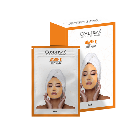 Cosderma Vitamin C Jelly Mask (10 x 35gm) – Brightening, Anti-Pigmentation & Glow Peel-Off Facial Mask
