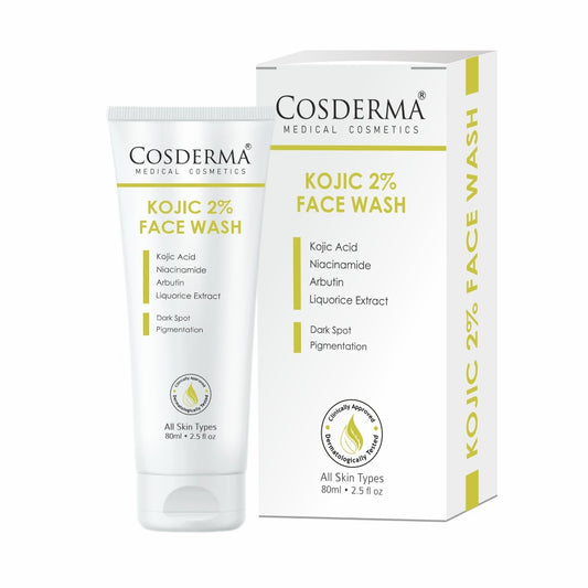 Cosderma Kojic 2% Face Wash – Brightening Cleanser with Kojic Acid, Niacinamide, Arbutin & Liquorice Extract for Pigmentation, Tan & Uneven Skin Tone