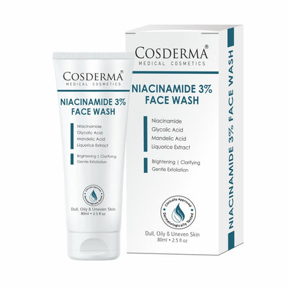Cosderma Niacinamide 3% Face Wash – Brightening & Oil-Control Cleanser for Clear, Even-Toned Skin