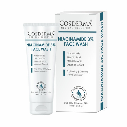 Cosderma Niacinamide 3% Face Wash – Brightening & Oil-Control Cleanser for Clear, Even-Toned Skin