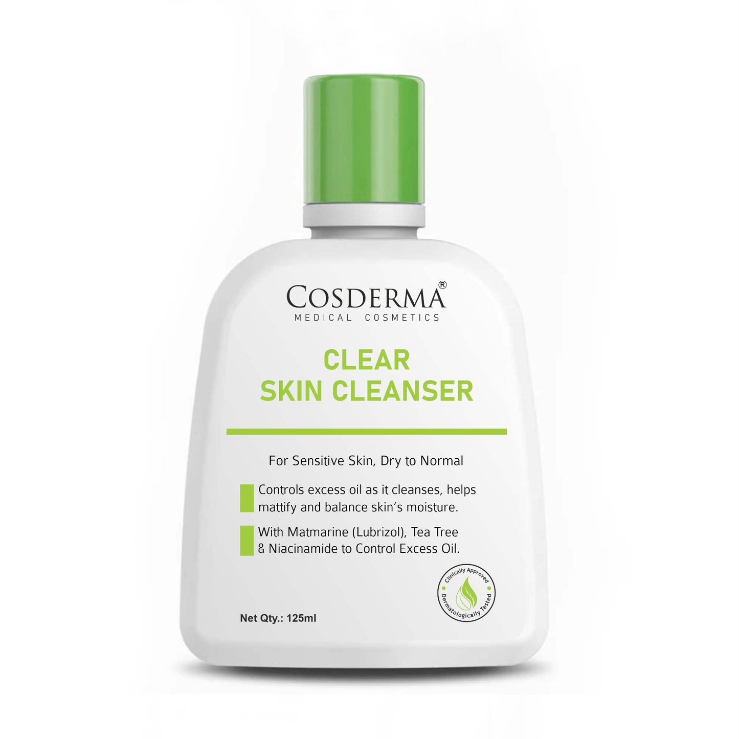 Cosderma Clear Skin Cleanser for Oily & Acne-Prone Skin – Oil Control & Mattifying Formula