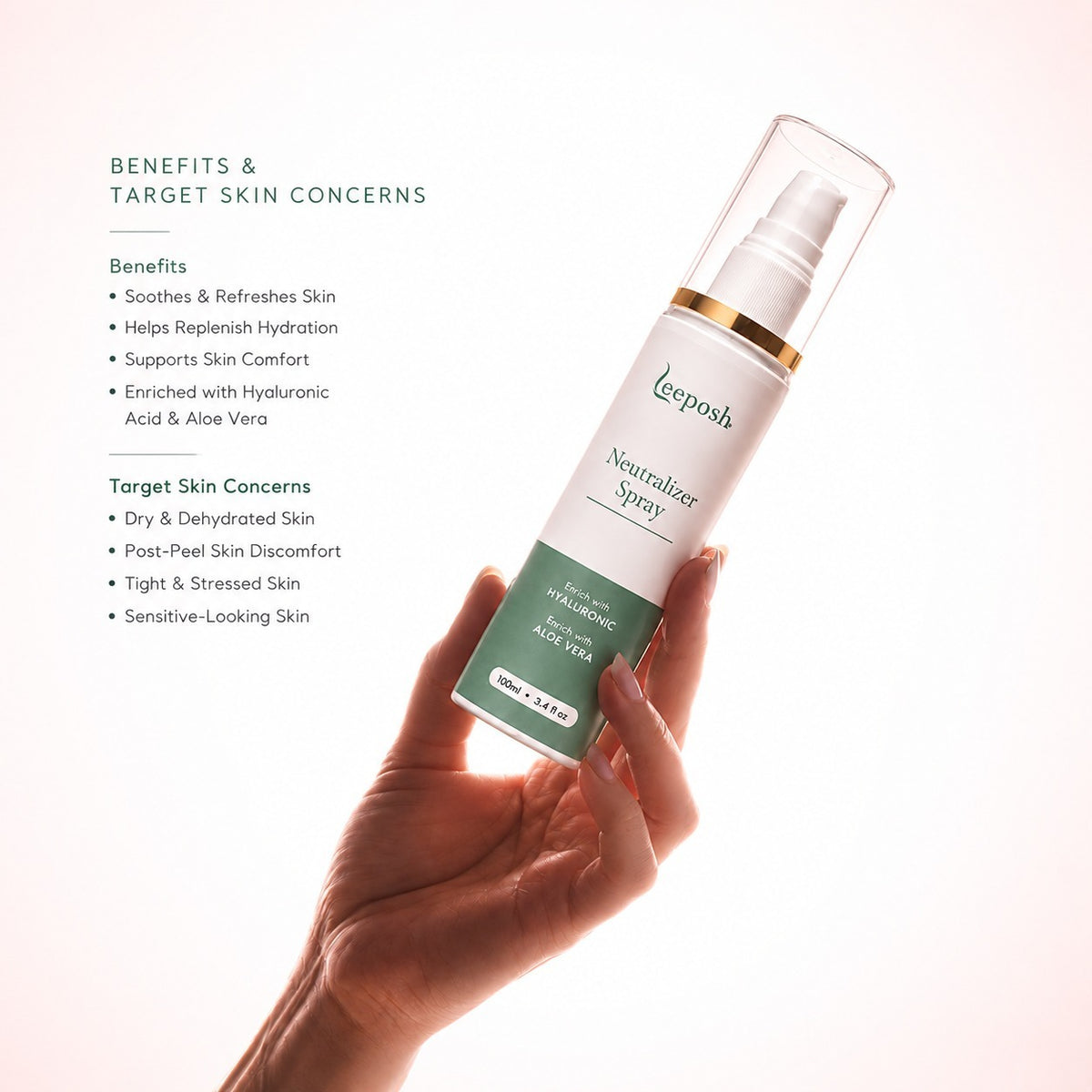 Leeposh Facial Peel Neutralizer Spray - Calm & Sooth Skin Post Peel