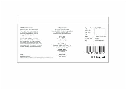 Cosderma Professional Meso Solution PDRN + HA – Wrinkle Reduction (10ml x 5 Bottles)
