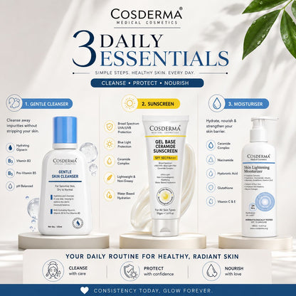 Cosderma Healthy Skin Essentials Kit 3 Step Daily Skincare Routine