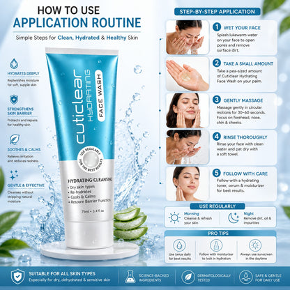 Cuticlear Hydrating Face Wash | Repair Damaged Skin Barrier & Hydrate Dry Skin