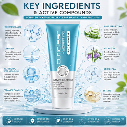 Cuticlear Hydrating Face Wash | Repair Damaged Skin Barrier & Hydrate Dry Skin