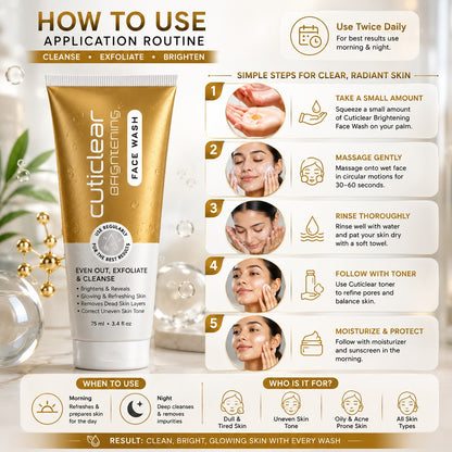 Cuticlear Brightening Face Wash | Exfoliate & Even Skin Tone