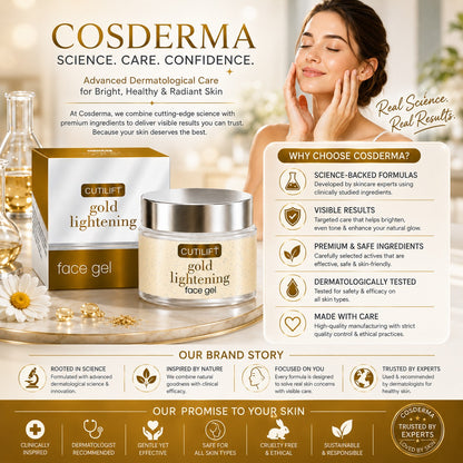 Cutilift Gold Lightening Face Gel | Smoothing, Lightening & Rejuvenating
