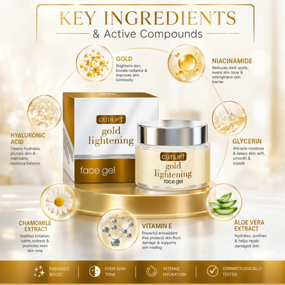 Cutilift Gold Lightening Face Gel | Smoothing, Lightening & Rejuvenating