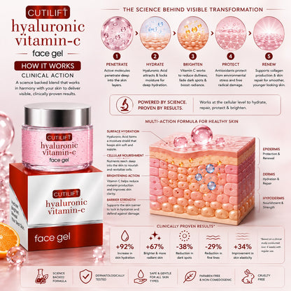 Cutilift Hyaluronic Vitamin-C Face Gel | Hydrating & Brightening Formula