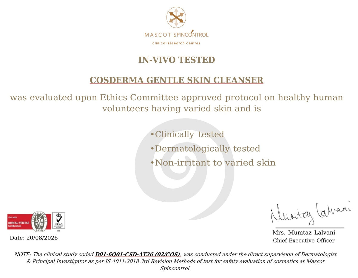 Cosderma Gentle Skin Cleanser for Sensitive & Dry to Normal Skin – Hydrating Creamy Formula