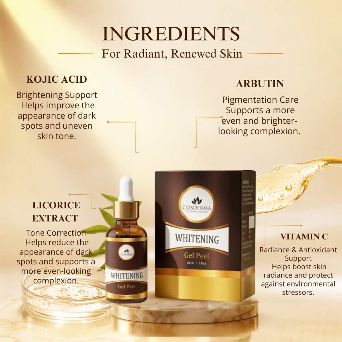 Cosderma Whitening Peel | Brightening & Rejuvenating Skincare | Professional Derma Peel