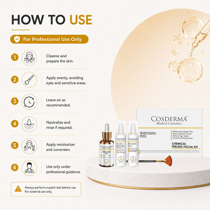 Cosderma Whitening Peel Facial Kit for Glowing, Smooth, and Bright Skin | Chemical Peeling Facial Kit