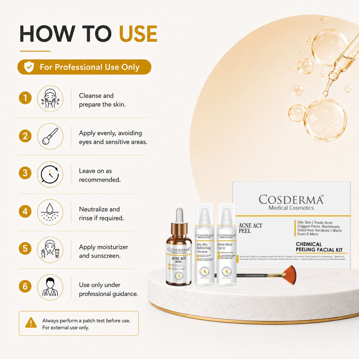 Cosderma Acne Act Peel for Oily Skin | Treats Acne, Clogged Pores, Blackheads, Seborrheic Keratosis, and Scars | Chemical Peeling Facial Kit