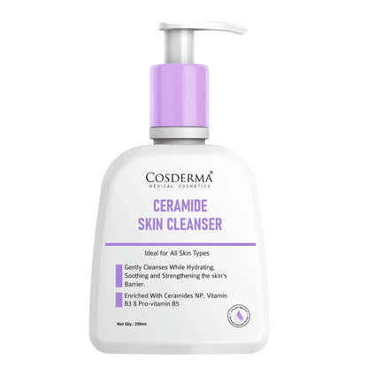 Cosderma Ceramide Skin Cleanser – Hydrating & Barrier Strengthening Cleanser for All Skin Types (250ml)