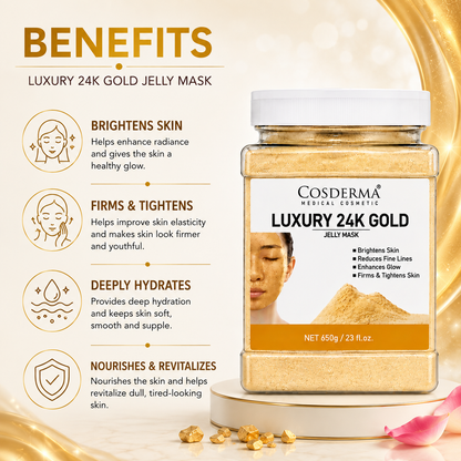 Cosderma Luxury 24K Gold Jelly Mask – Brightening, Firming & Anti-Aging Face Mask (650gm)