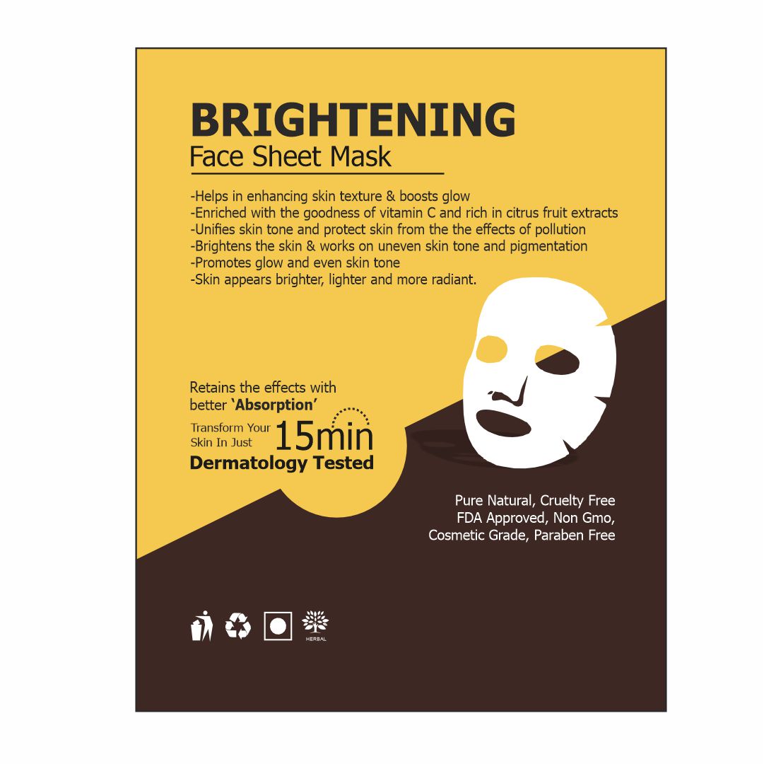 Cosderma Brightening Face Sheet Mask for Unify Skin Tone & Radiant Glow (Pack of 10)