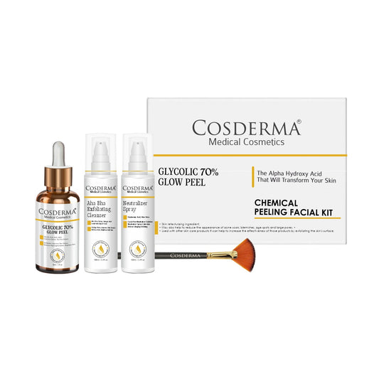 Cosderma Glycolic 70% Glow Peel - Deep Exfoliation & Skin Renewal | Chemical Peeling Facial Kit