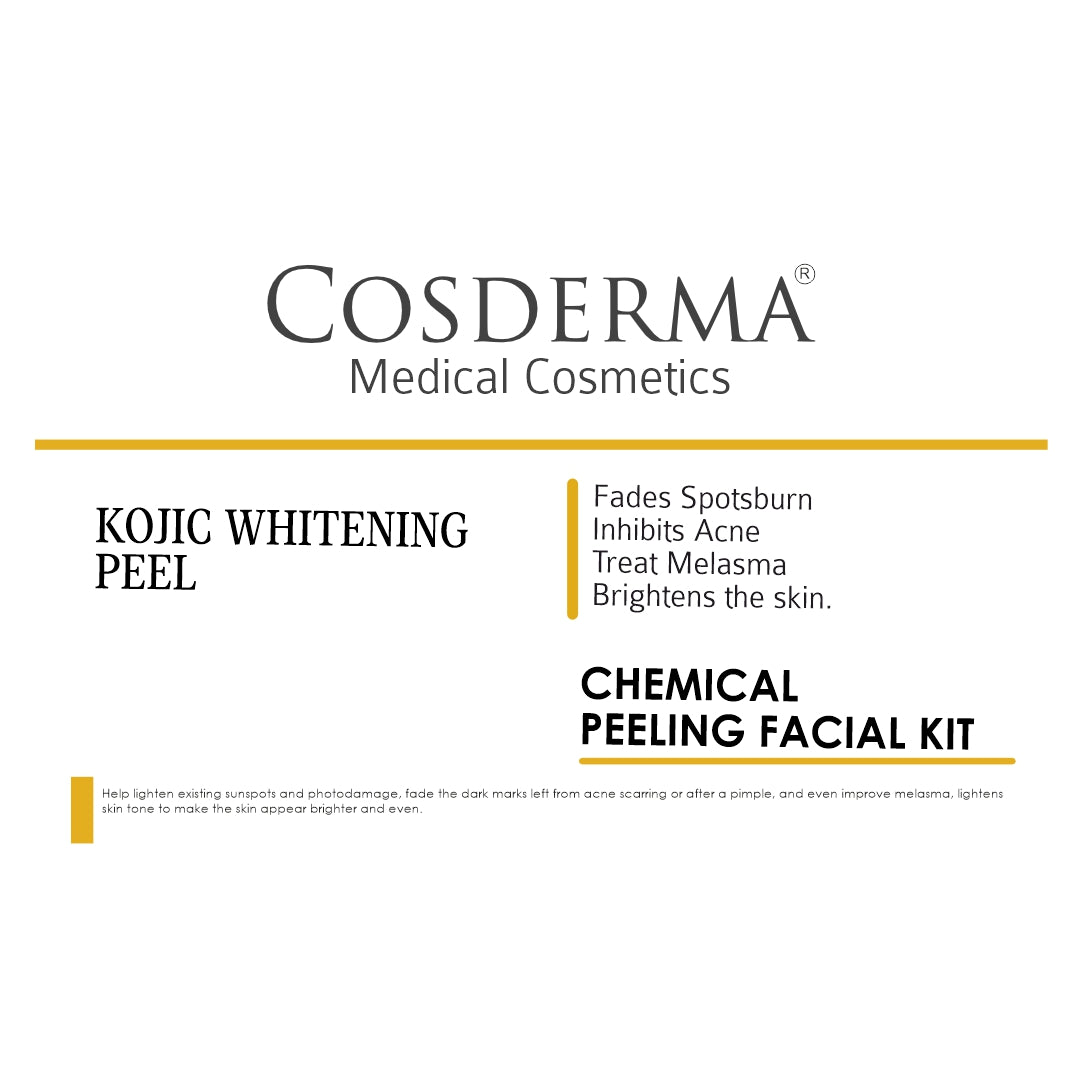 Cosderma Kojic Whitening Peel - Brighten & Even Skin Tone | Chemical Peeling Facial Kit