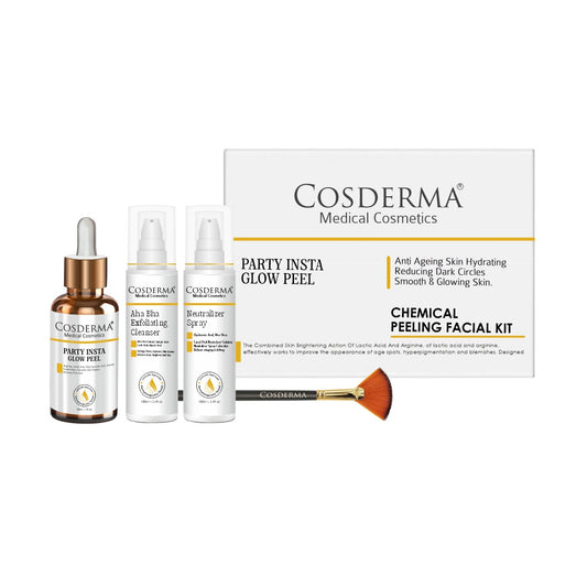 Cosderma Party Insta Glow Peel - Instant Radiance & Youthful Glow | Chemical Peeling Facial Kit