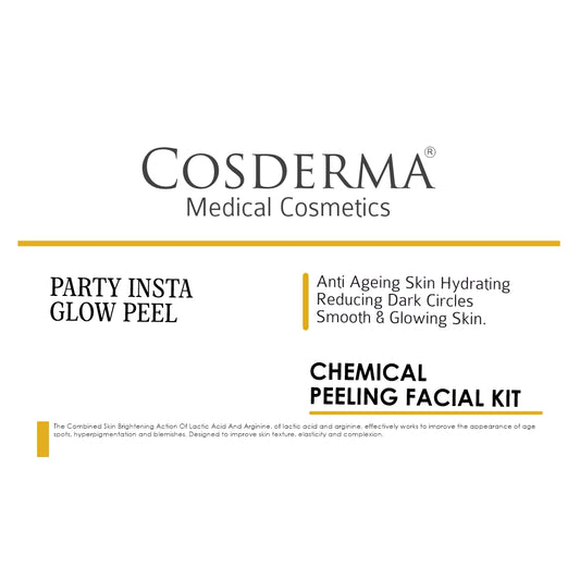 Cosderma Party Insta Glow Peel - Instant Radiance & Youthful Glow | Chemical Peeling Facial Kit