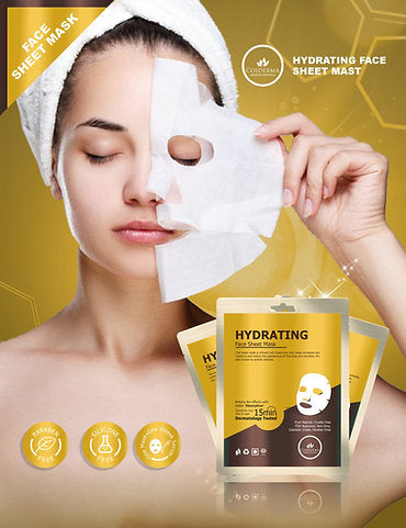 Cosderma Hydrating Face Sheet Mask | Ultimate Moisture & Radiance (Pack of 10)