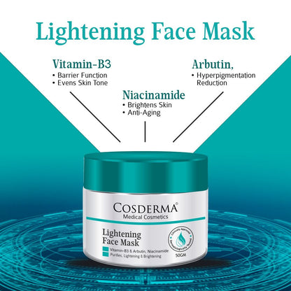 Cosderma Lightening Face Mask | Niacinamide Mask for Natural Skin Brightening & Radiance